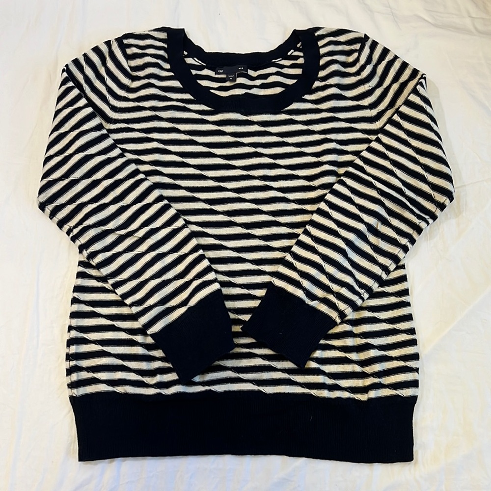 GAP Factory Navy Striped Long Sleeve Sweater